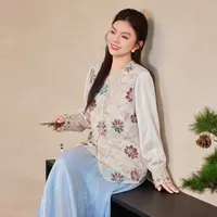 MsShe大码女装2025秋装新中式立体亮丝刺绣欧根纱马甲S~E2508035