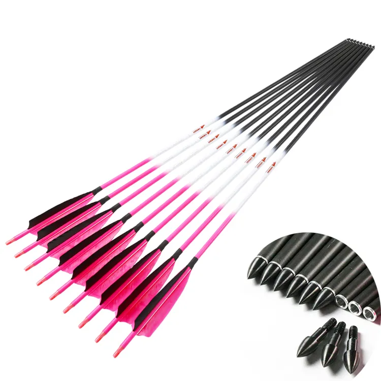 林派 弓箭射箭碳箭6.2mm荧光系列直度千三反曲复合用箭支