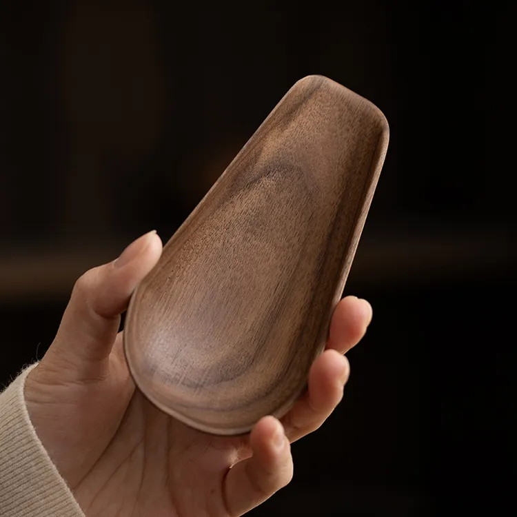 北美胡桃木茶则茶拨两件套实木赏茶器茶荷茶道六君子配件茶扒茶勺