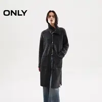ONLY2025秋季新款慵懒松弛宽松翻领开衫中长款针织衫女|12533B012