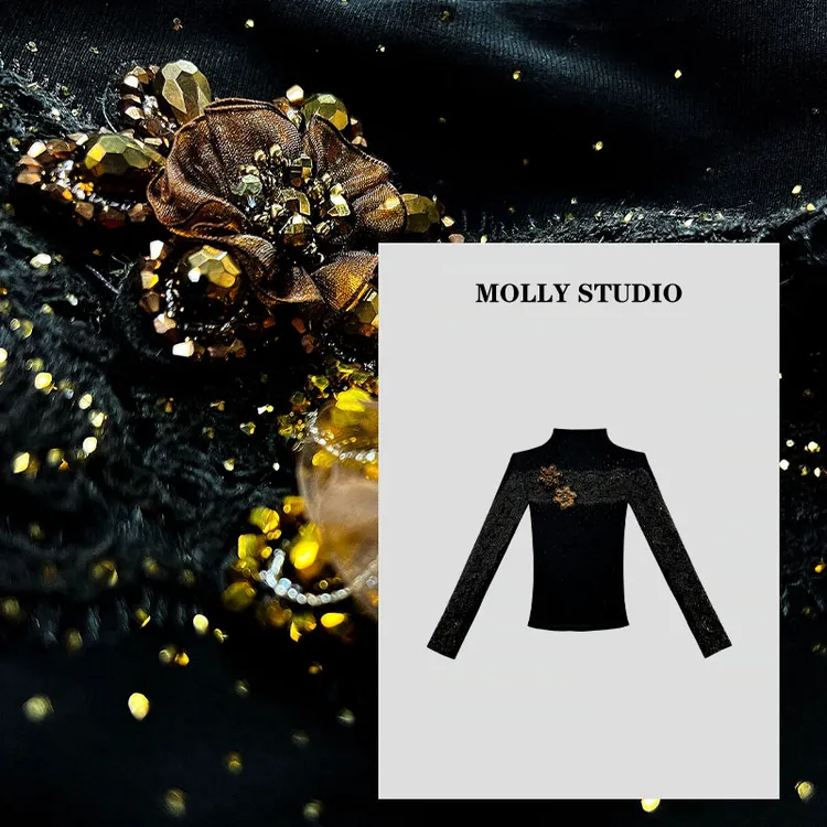 【罗曼故事】Molly时尚气质显瘦轻奢重工洋气秋冬优雅上衣 M2530129