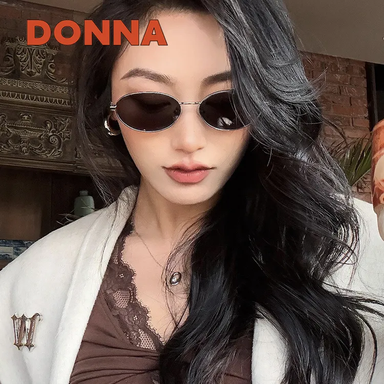 【王星越同款】DONNA哆哪复古高级老钱风眼镜时尚窄框椭圆墨镜DJ003
