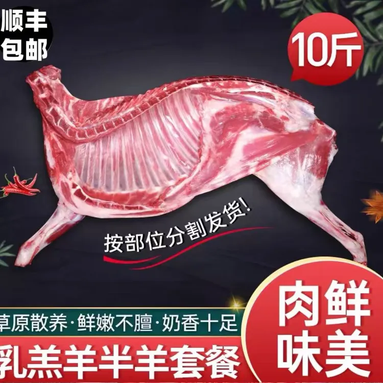 半羊内蒙羔羊肉10斤75%腿排切块5斤羊腿2.5斤羊排2.5斤羊蝎子