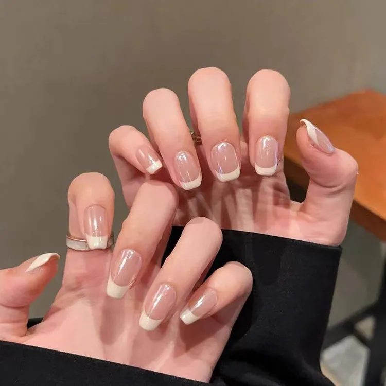 【海狸法式】禾蔓显白裸色美甲气质简约温柔法式美甲穿戴甲片