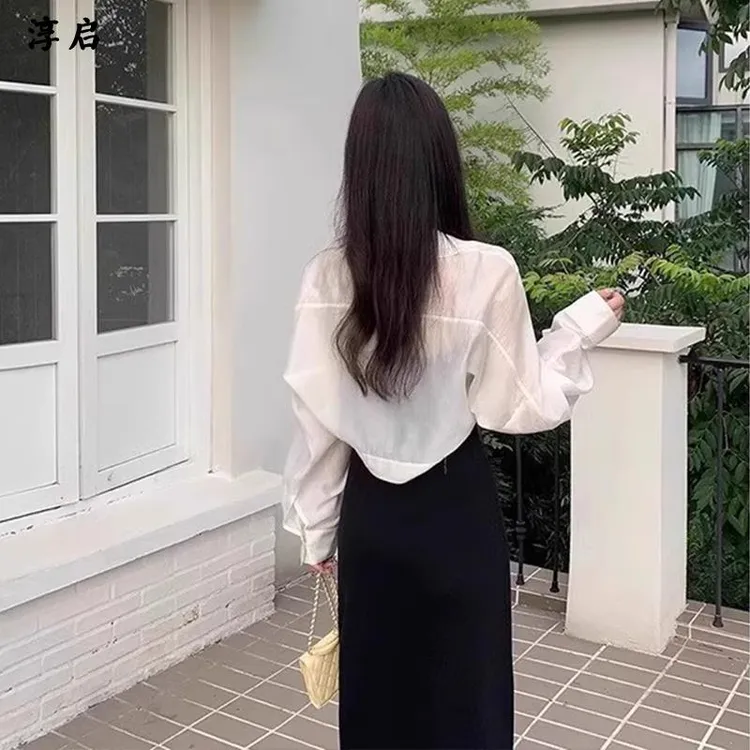 淳启时尚披肩短款衬衫防晒开衫薄款女吊带裙外搭罩衫外穿薄纱上衣