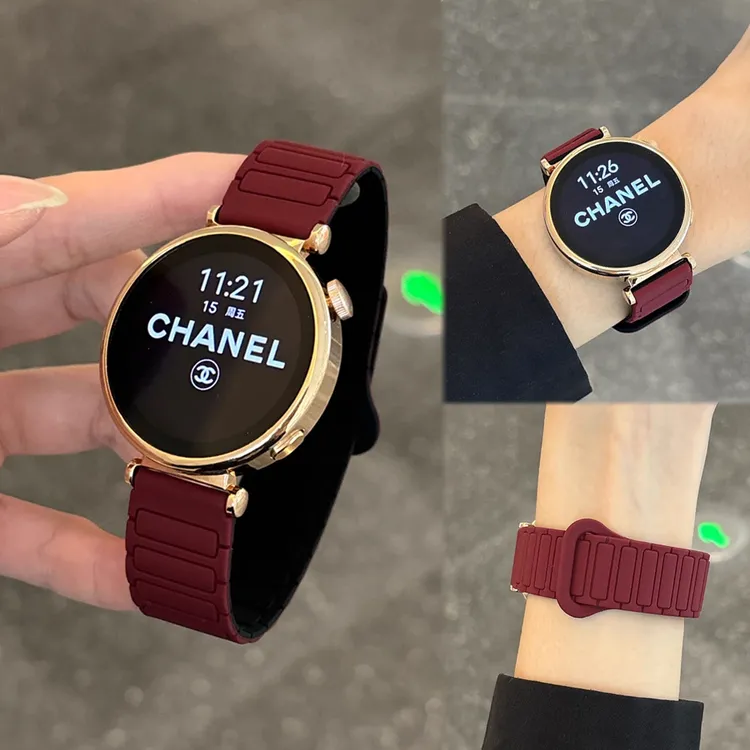 张婧仪同款适用华为手表gt5pro表带硅胶磁吸拼色gt4表带GT3watch4