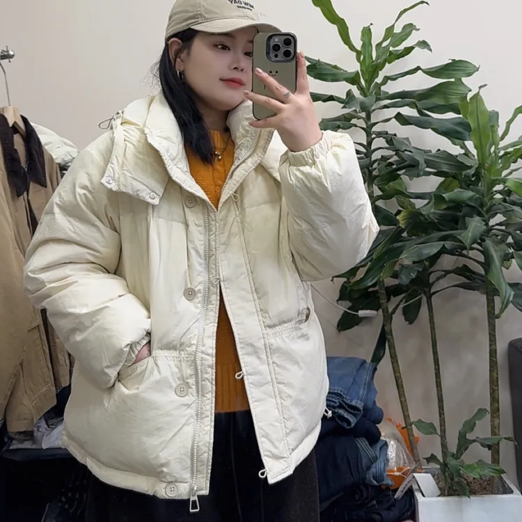 023连帽短款羽绒服断色福利