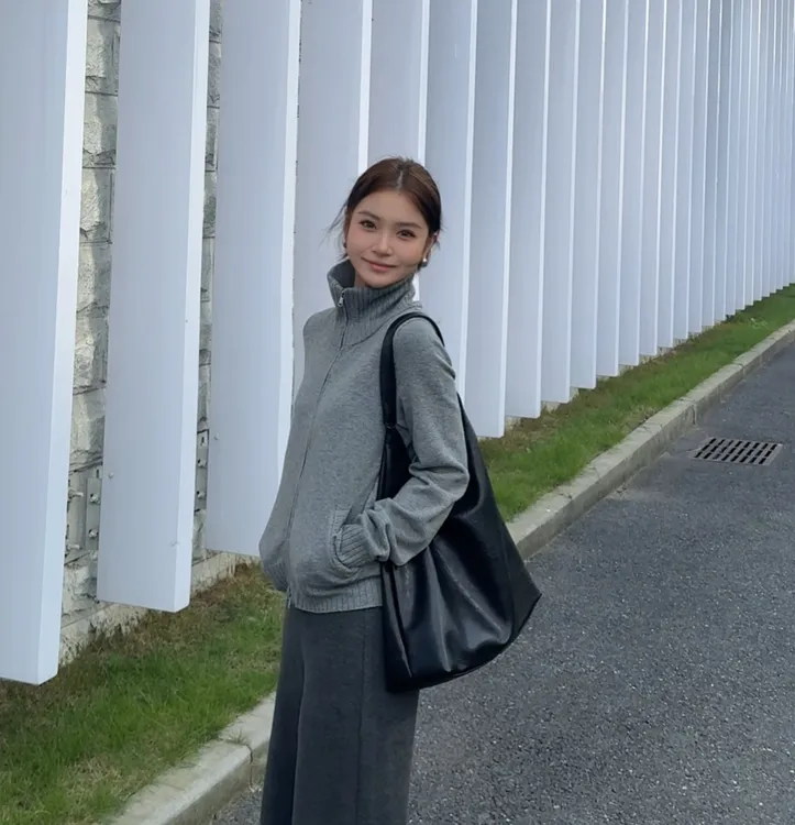 通勤风冬季开衫高领常规秋季宽松女装毛衣休闲百搭25QZ0793