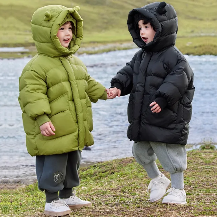 儿童羽绒服中长款女童2一岁男宝冬季小童3宝宝洋气4男童5加厚外套