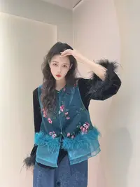 九月  蓝若幽香  新款新中式显瘦国风气质式复古马甲