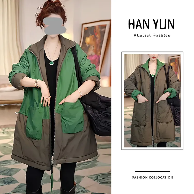 加厚时尚气质高档双面穿棉服女2025秋冬新款宽松遮肉显瘦保暖外套