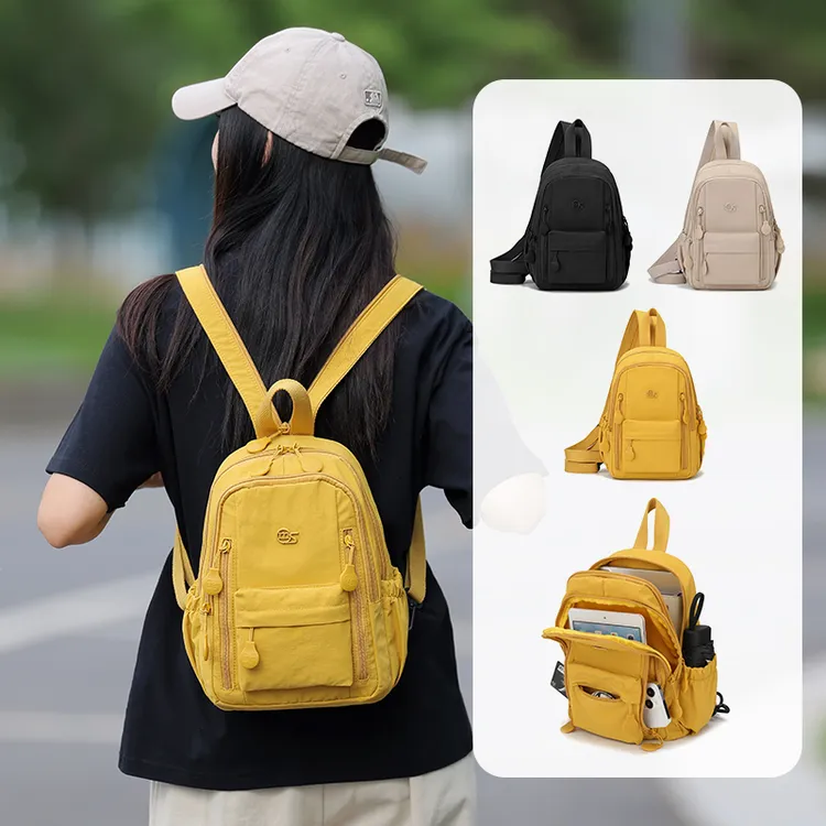 2025新款一包五用胸包双肩包韩版小包包女士轻便多功能骑行斜垮包