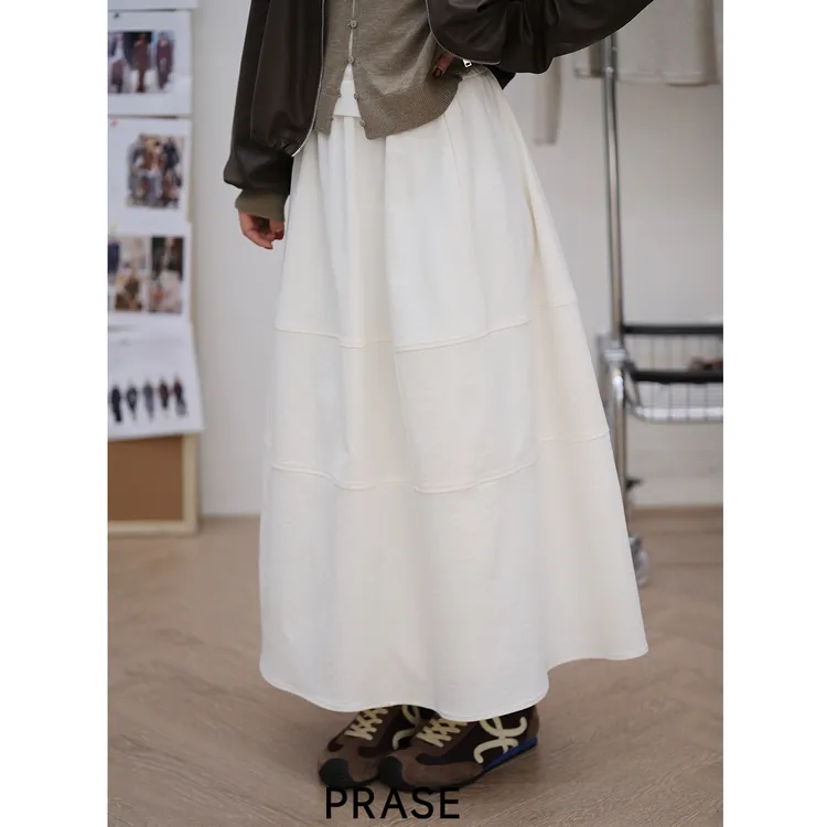 PRASE·噜【花苞裙】微胖轻奢设计款秋女时尚宽松A字半身裙PR508C59