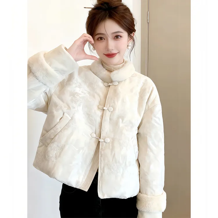 SHALLDOER【皇家气度】中式轻奢风棉服女冬季气质保暖清冷禅意外套