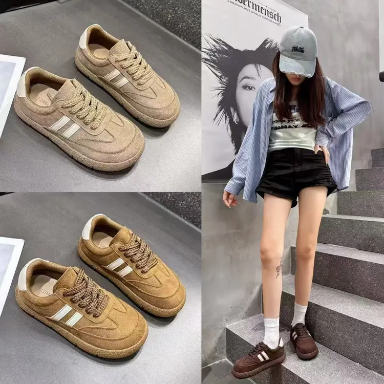 爆款复古德训鞋女秋季新款百搭休闲厚底勃肯板鞋超火ins潮