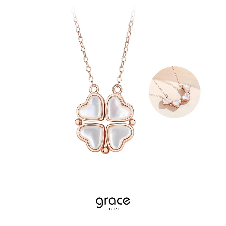 Grace Girl 坠链均925银 两戴四叶草925银仙女链镀金轻奢生日礼物