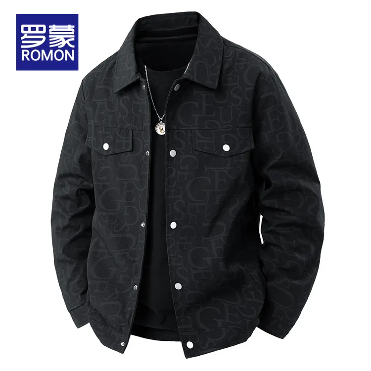 罗蒙秋季休闲外套男士爆款2025新款秋冬百搭潮流美式翻领夹克男款