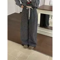 L-5595A#FU#“绵羊毛+桑蚕丝”韩系设计感抽绳宽松羊毛休闲裤（福利）