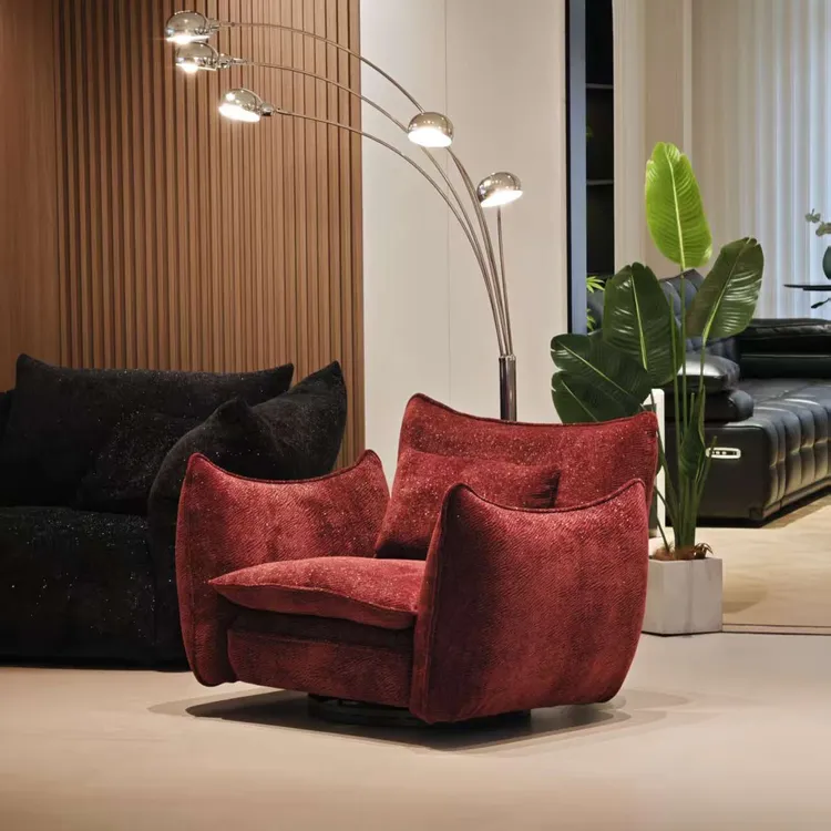 【赫本休闲椅】意式极简单人沙发椅小户型懒人圈纱布艺躺椅新