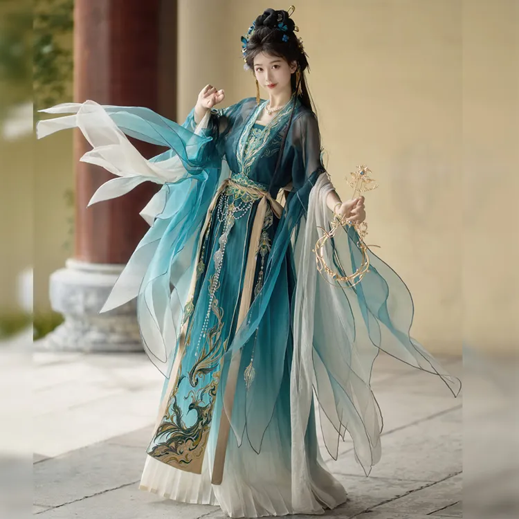 花仙鹤原创【玄凤】新款正汉服女齐腰破烂袖南北朝夏款齐胸诃子裙款