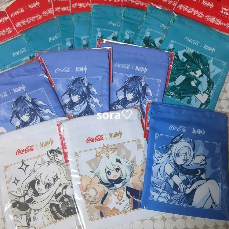 【限定】可口可乐与原神2025年日本联动限定款束口袋茜特菈莉派蒙