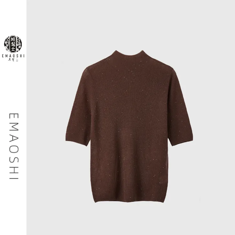 峨髦士中袖衫美利奴休闲套头衫针织长款纯色打底秋冬秋季