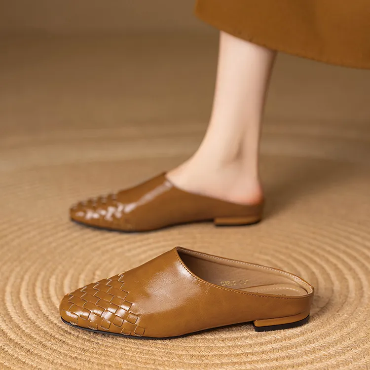 意大利纯羊皮包头半拖鞋女夏季外穿2025新款流行爆款百搭夏天时尚