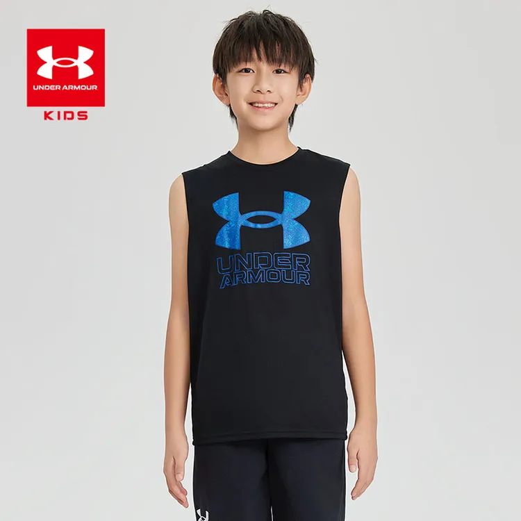 【安德玛童装】儿童运动透气宽松速干印花跑步无袖背心1377845