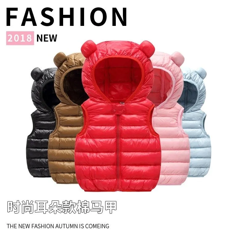 反季宝宝马甲棉秋冬装外穿轻薄款外套婴幼棉背心男女儿童连帽马甲