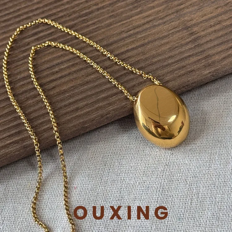 钛钢项链 [金漾]金色欧美小众简约时尚百搭法式素款毛衣链