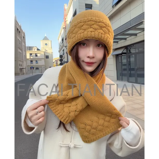 澳洲羊毛立体麻花加厚针织帽子女冬保暖护耳百搭毛线帽