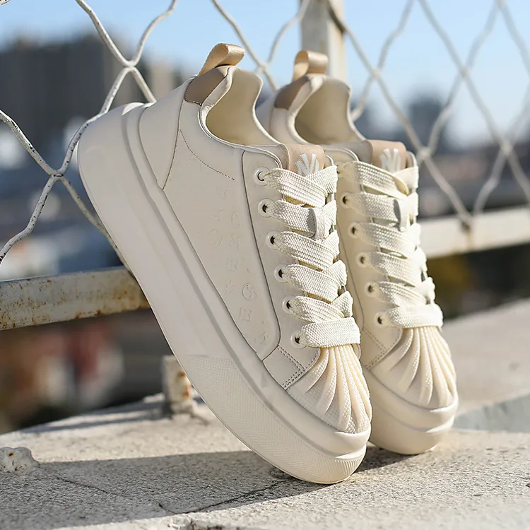 NV冬季新款男女百搭潮流贝壳头小白鞋厚底增高运动休闲板鞋NV2526商品图