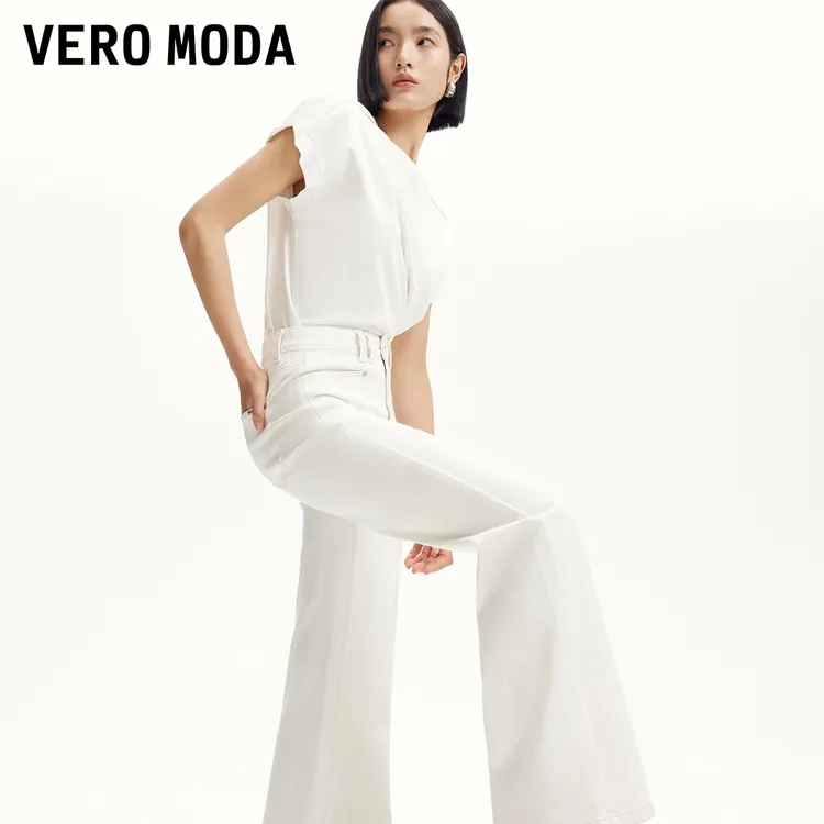 Vero Moda牛仔裤【超模裤】新款原色复古明线高腰显瘦纯色325332003