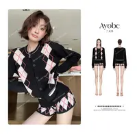 【AYOBE】原创款 9月17日10:00新品  羊毛学院风温柔格纹针织套装