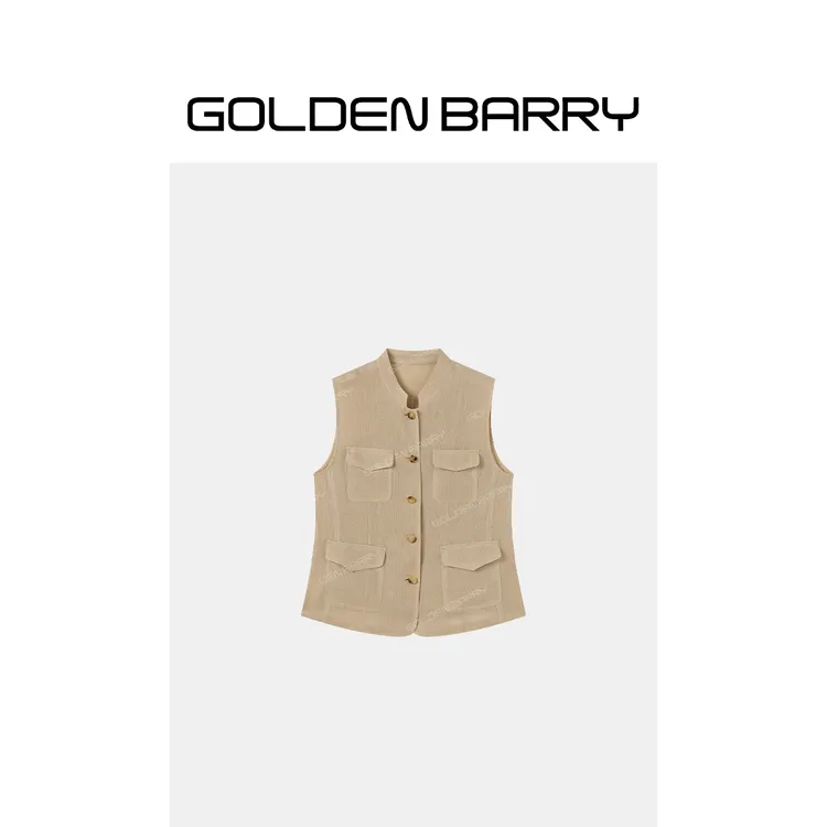 GOLDENBARRY「闲庭信步」松弛感立领马甲126009