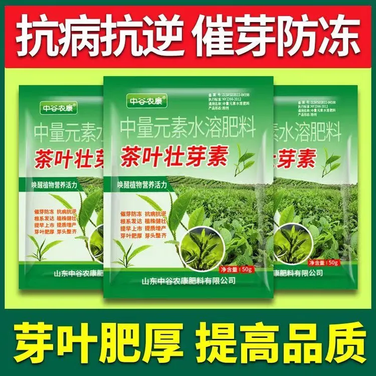 茶叶壮芽素催芽防冻抗病抗逆叶肥厚促进根系发达提高品质芽水溶肥