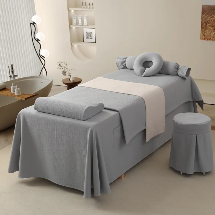 高档新款美容床罩四件套轻奢美容院专用按摩理疗洗头四季美容床单