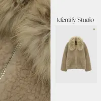  IDENTIFY冬季貉子毛领拼接内里麂皮绒羊毛加厚外套25AWG120811