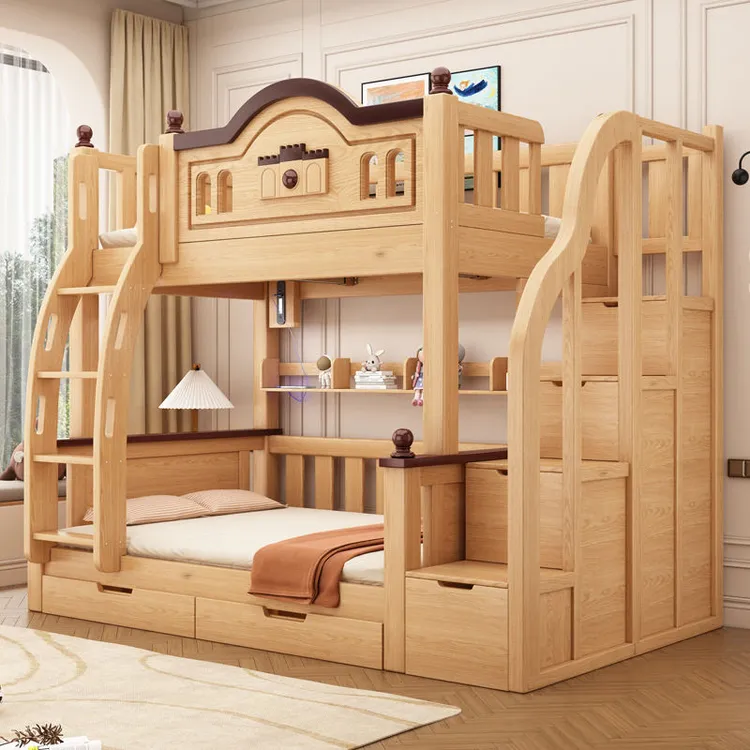 实木加粗上下床小户型儿童子母床家用多功能高低床宿舍双层床