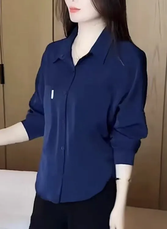 2025春夏新款衬衫女长袖宽松显瘦百搭休闲衬衣洋气减龄妈妈装上衣