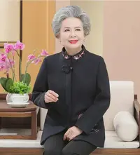 826-女装老年喜庆毛呢外套中老年中老年女装冬装