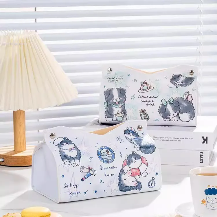 卡通纸巾盒家用客厅抽纸盒可爱轻奢风格纸抽盒餐巾厕所防水高级感