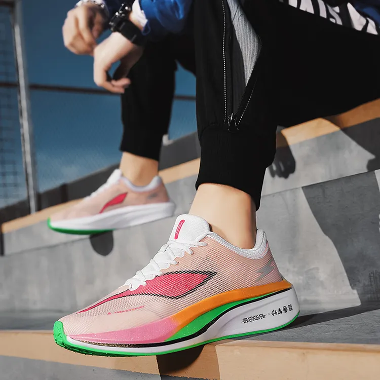 飞电4c碳板软弹跑鞋夏季新款超轻透气减震防滑网面男女跑步鞋