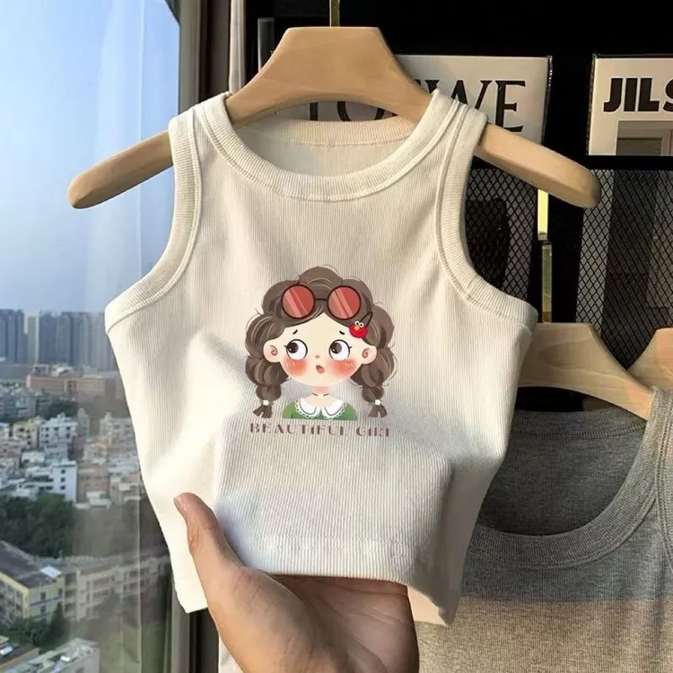 女童莫代尔背心小孩衣服纯色内穿休闲运动春秋打底衫无袖洋气薄款