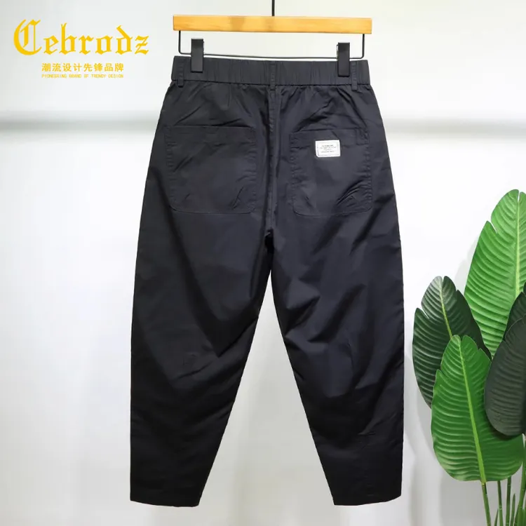 法国Cebrodz夏季超薄款宽松休闲裤男纯棉柔软透气凉感运动九分裤