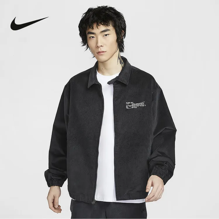 NIKE/耐克男子秋款哈灵顿夹克宽松复古翻领灯芯绒外套HV4774-045