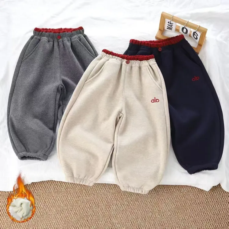 秋冬新款加绒加厚抗寒女童男童时尚百搭宽松洋气保暖休闲加绒