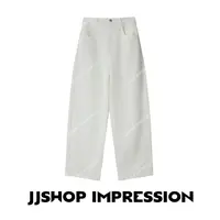 【天丝棉白牛】JJSHOP IMPRESSION秋季简约休闲低腰弯刀牛仔长裤