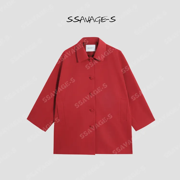 SSAVAGE“美貌野心家”立裁建筑解构茧型宽松风衣外套SS90823