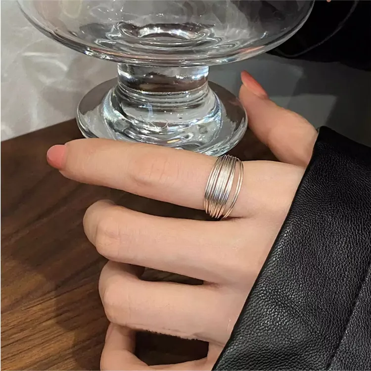 钛钢戒指 韩系简约轻奢小众设计戒指时尚个性百搭极简风食指戒指
